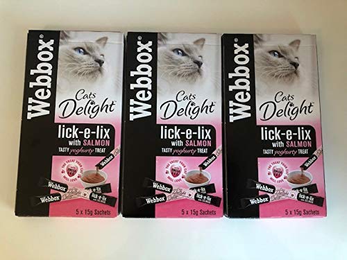 Lick-e-Lix Yoghurty Treat with Salmon 5 x 15g Sachets (Pack of 3)