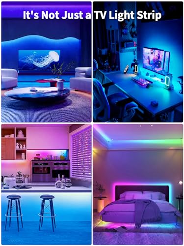 Image of KANTUTOE LED Lights for TV, 19.68ft LED Backlights for 65-80in TV, RGB TV Backlight with Music Sync Bluetooth APP and Remote Control TV Lights Strip USB Powered LED Lights for Bedroom, Gaming