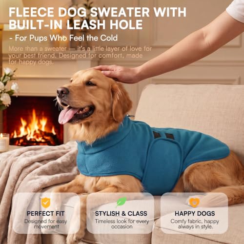 Image of Queenmore Small Dog Sweater,Fleece Dachshund Sweater Jacket with Leash Hole