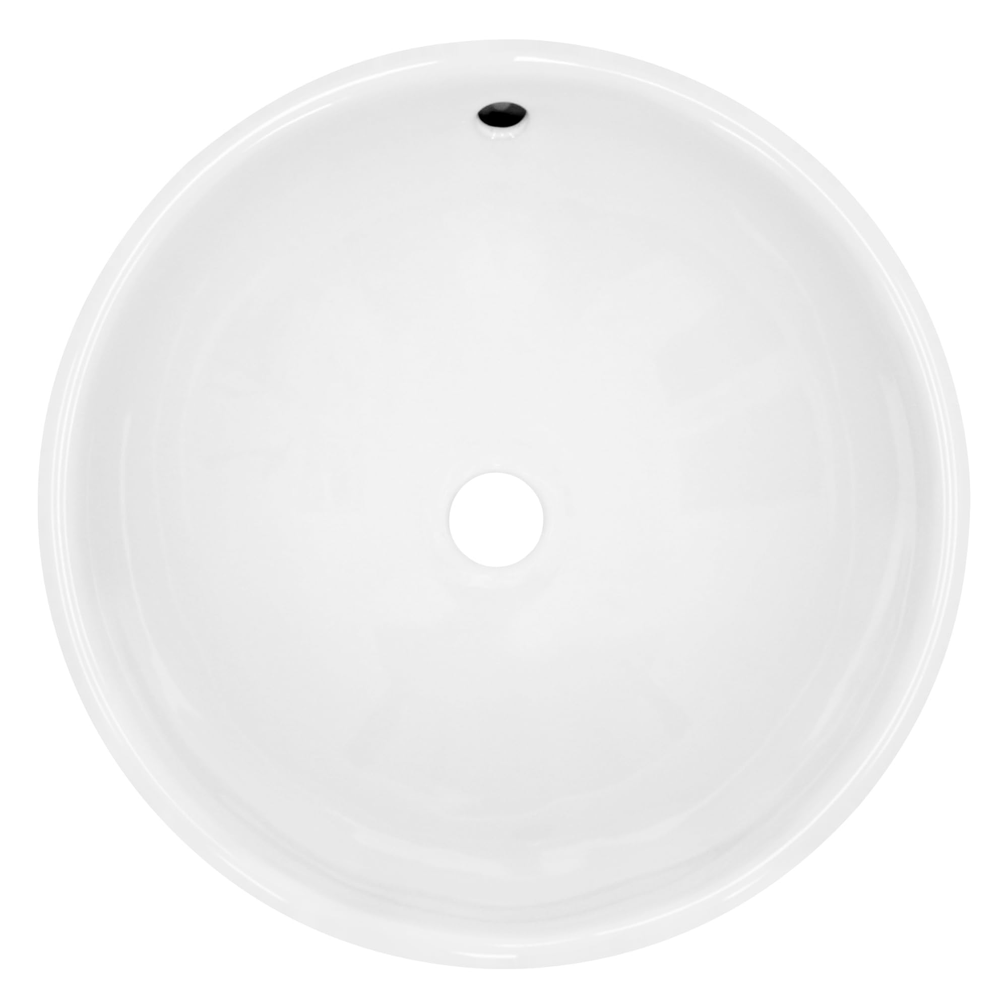 LuxeBath Waschbecken Keramik, Weiß, Ø 420x170 mm rund mit Ablaufgarnitur Weiß, Aufsatzwaschbecken mit Überlauf, Aufsatzbecken Aufsatzwaschtisch Waschschale Waschplatz Handwaschbecken für Badezimmer