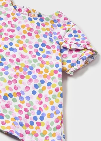 Mayoral Completo neonata 6-9 mesi 75 cm con salopette gonna in jeans e t-shirt multicolore