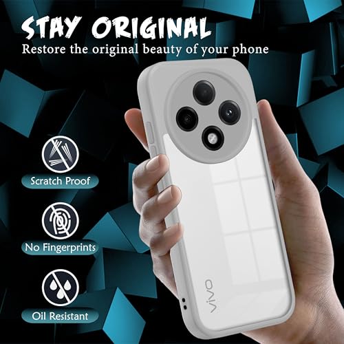 Image of V-TAN Back Cover for Vivo T4 5G / iQoo Z10 5G Compatible Case, Transparent Clear, TPU, Camera Protective Shockproof Cover (Gray)