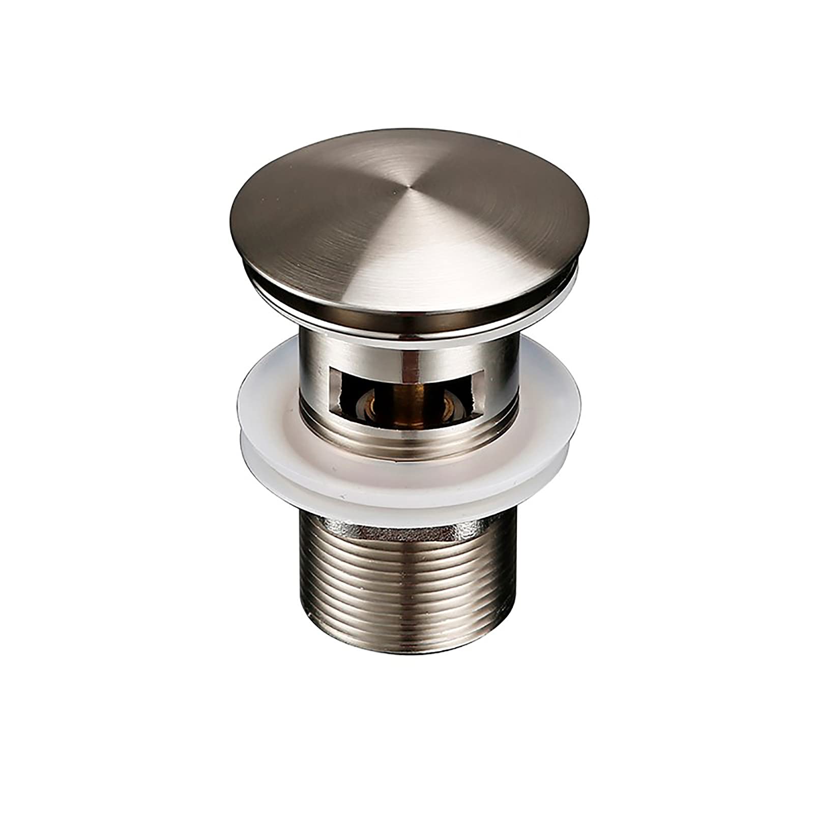 Pop-up Bonde de Lavabo avec Trop Plein Laiton Clic-clac Bonde de Vidage Lavabo Anti-Corrosion Nickel Brossé Bonde D'écoulement pour Evier ou Lavabo Ecoulement de Lavabo