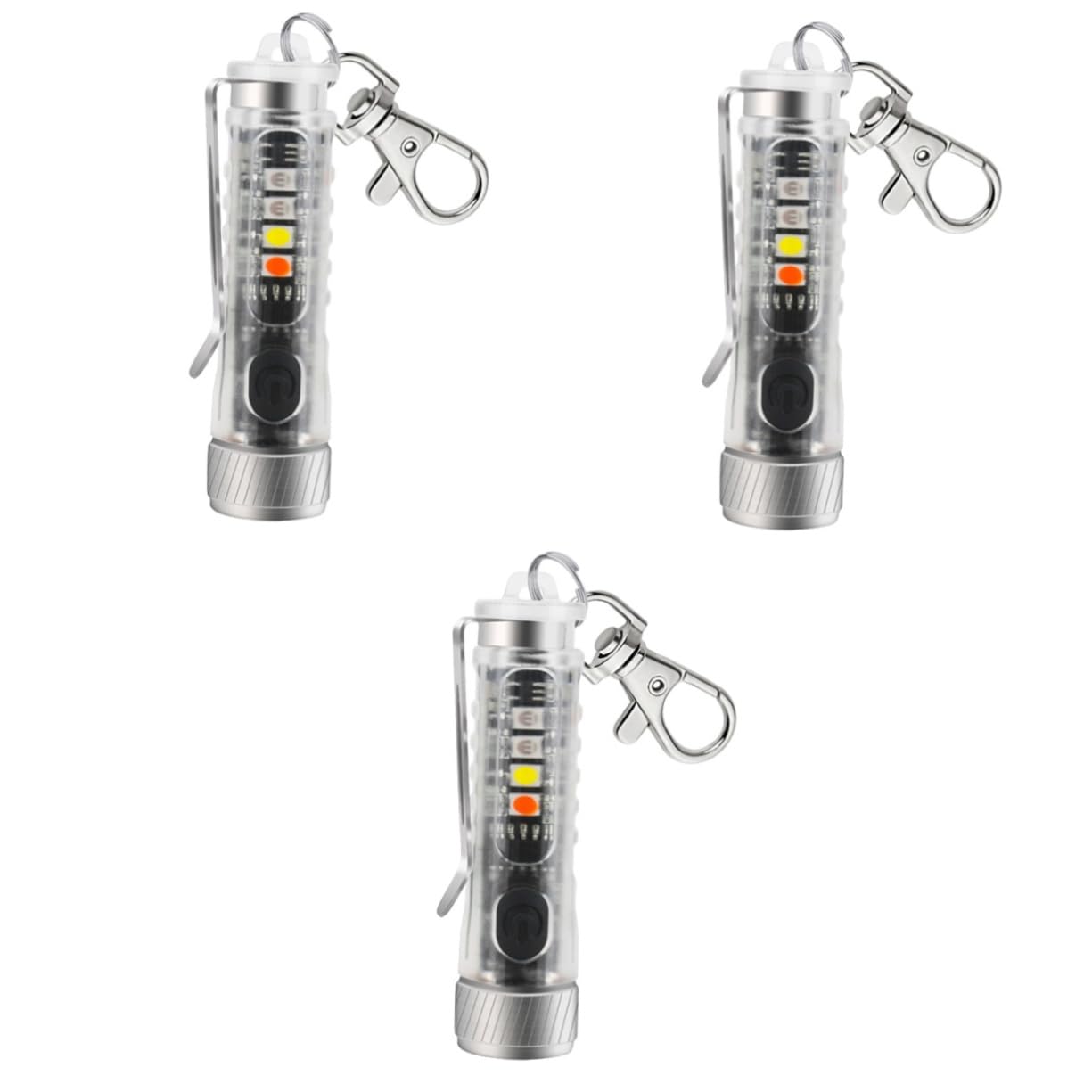 Sosoport 3pezzi Mini Torcia Led Ricaricabile Portachiavi Torcia Tascabile Regolabile Per Emergenze Campeggio e Riparazioni Auto Design Compatto e Leggero Perfetta Per Attività Outdoor