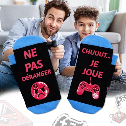 Chaussettes Rigolotes Homme Chaussette Humour Cadeau Homme 43-46 Gamer Jeux – vue 2