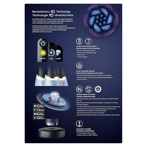 Oral-B iO Series 9 Electric Toothbrush with 4 Brush Heads, Aqua Alabaster photo 11
