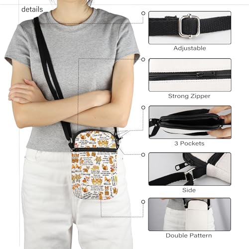TOBGBE Corgi Gifts Corgi Lovers Puppy Dog Crossbody Bag Corgis Mom Purse Pet Owner Stuff Phone Bag Animal Shoulder Strap4