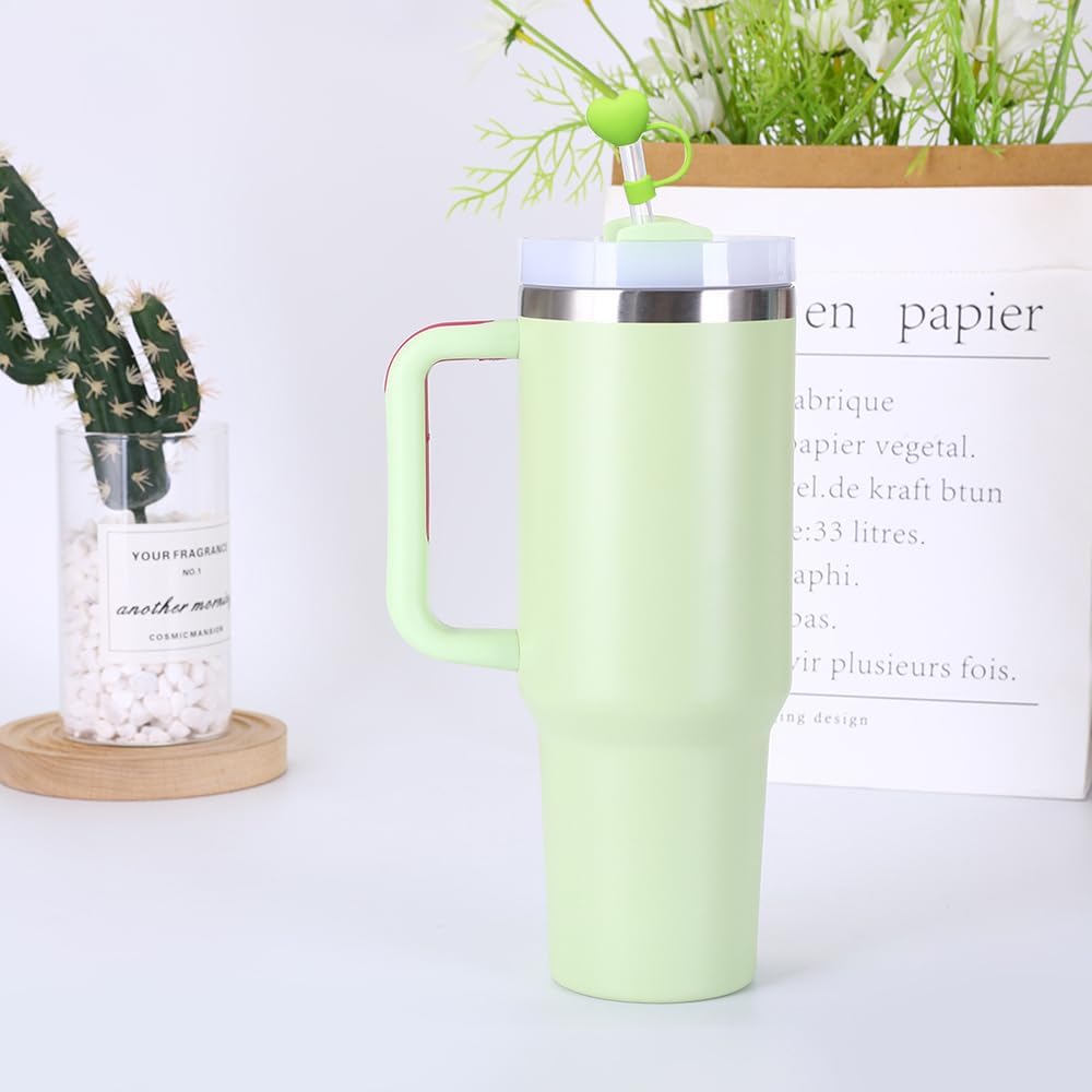 Straw Cover Cap for Stanley Cup, Heart-shaped Straws Topper Compatible with 30&40 Oz Tumbler with Handle,10mm 0.4in Straw Tips Lids for Gifts (4pcs Heart Love Caps for Straws) - Image 6