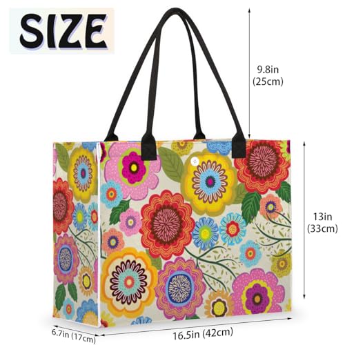 Floral Flower Plant Tote Bag for Women Large Beach Bag Reusable Tote Bags for Work Travel Beach Shopping2