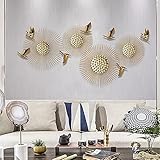 ZOVE Metal Modern Wall Art With Flying Birds For Home Decoration Perfect For Living Room/Hotel/Restaurant/Bedroom (Color : Golden) (Size: 90 X 26 Inch)