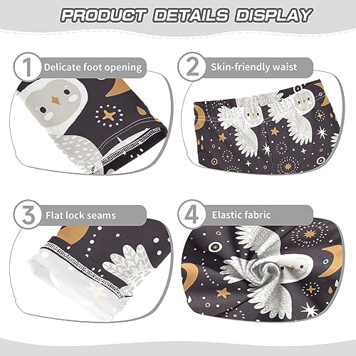 Polar Owls Girls' Leggings Toddler Doodles Moon Kids Yoga Pants Dance Active Tights 5T3