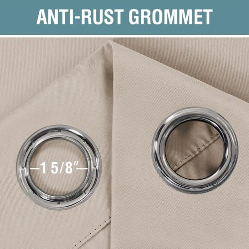 Image of H.VERSAILTEX Blackout Patio Curtains 100 x 90 Inches for Sliding Door Extral Wide Blackout Curtain Panels Thermal Insulated Room Divider - Grommet Top, 7.5' Tall by 8.3' Wide - Fog