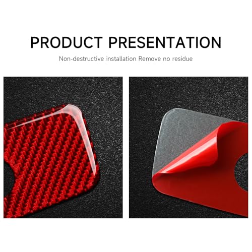 Image of Car Glove Box Cover Trim Decals for 2011-2020 Dodge Durango Accessories Carbon Fiber Interior Stickers, Red