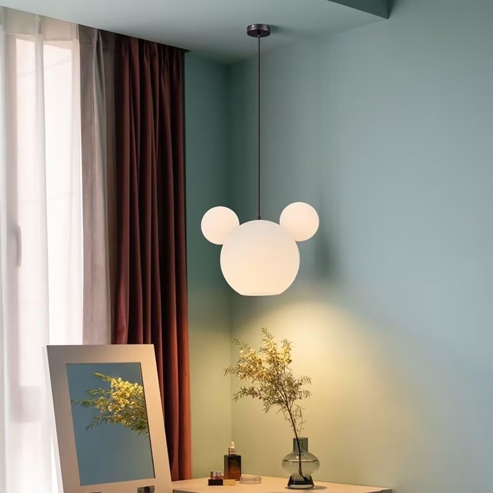 Lindo Oso PE Lámpara Colgante Lámpara De Dibujos Animados Blanca Lámpara De Techo Creativa para Habitación Infantil Luz Cálida para Dormitorio Habitación para Niños Y Niñas