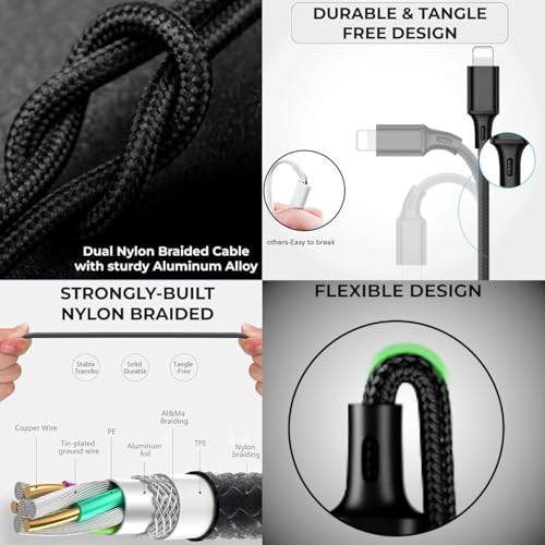 Image of Umake USB-A to Type-C Cable, 100W Fast Charging, 3-Pin Connector, Nylon Braided, High-Speed Data Sync, Compatible with Android Smartphones & USB-C Devices - Black - 1M (3 Months Warranty)