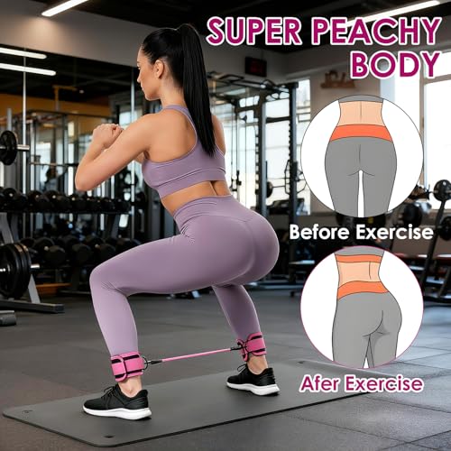 Image of Resistance Bands Set, Adjustable Ankle Exercise Bands with Cuffs | Home Gym Workout Fitness Equipment, with Carry Bag, for Women, Leg Booty Butt Lift Kickbacks, Hip Training, Working Out, Yoga
