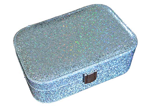 Preisvergleich Produktbild Kosmetikköfferchen Kosmetikkoffer Kosmetiktasche Kulturbeutel Kulturtasche Kinderkoffer Kulturtasche Toilettenartikel für Damen Mädchen Frauen Make-up Sehr Gut für Reisen (Paris) (Silbern Weiß)