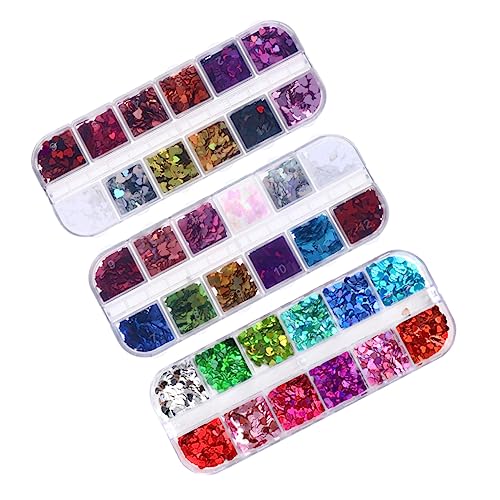 BESTYASH Unique Nail Sequins Kit Holographic Manicure Glitter Stickers for DIY Nail Art Decoration Shiny Butterfly Heart Shapes for Parties and Festivals