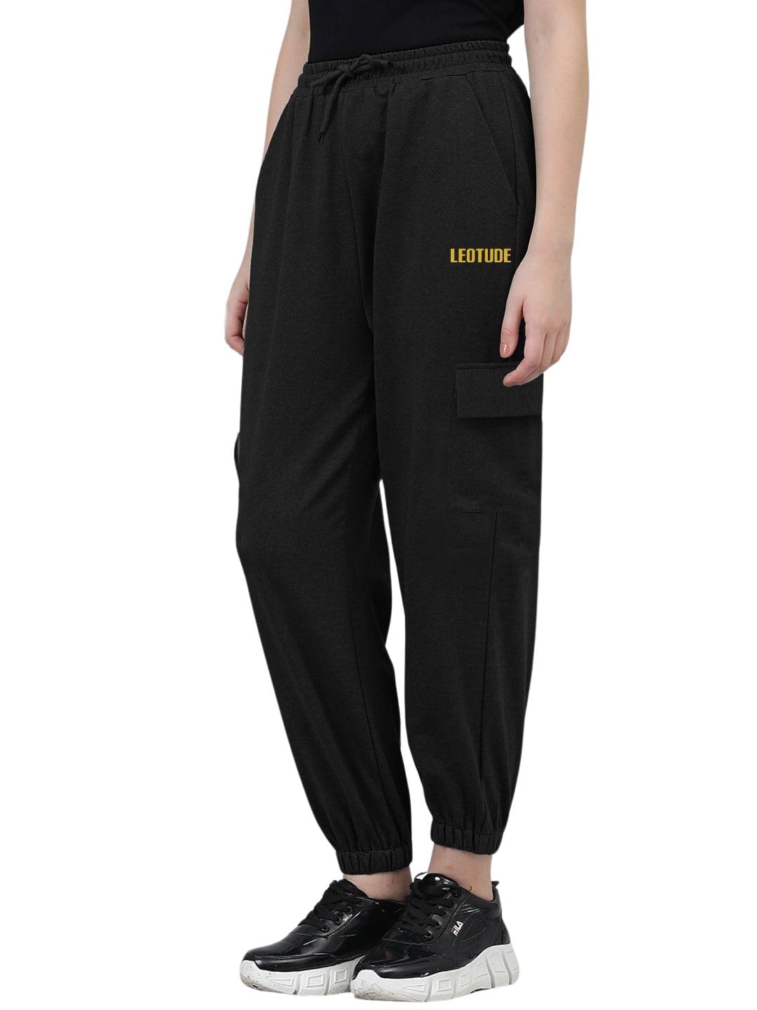 Solid Women Black Track Pants Material Cottonblend-image-32
