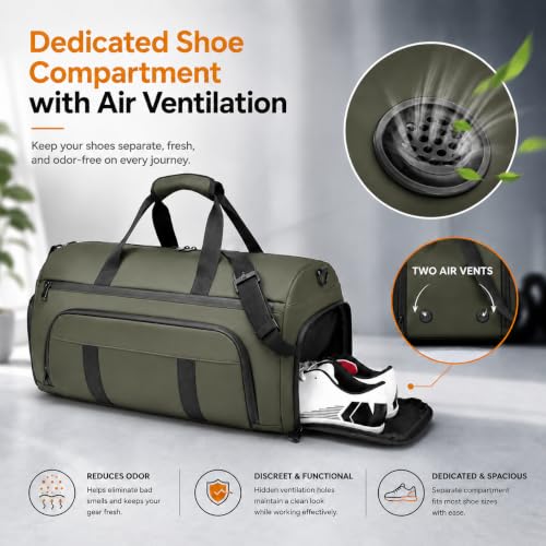 Image of CAVALO - Be Unique Water Resistant Duffle Bag for Gym, Travel and Business Men & Women | Cabin Size Weekender Bag with Dedicated Ventilated Shoe Compartment, Wet Pouch & Luggage Sleeve