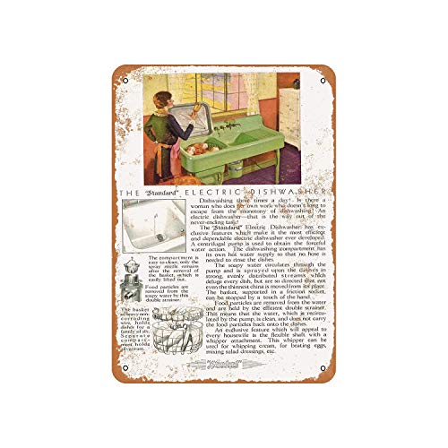 Aluminiumschild 1930 Standard Electric Geschirrspüler Vintage Metallschild öffentliche Schild Dekoration Schild 30 x 45 cm