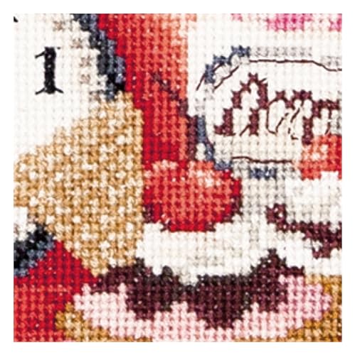 Image of Thea Gouverneur - Counted Cross Stitch Kit - Baking Puppy - Aida - 16 Count - Embroidery Kit for Adults - DMC Embroidery Threads and Other Cross Stitch Supplies Included - 741A