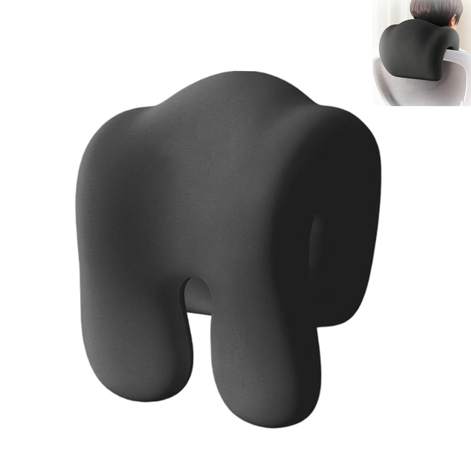 Office Chair Neck Pillow, Memory Foam Ergonomic Pillow for Neck and Shoulder Pain, Head Shoulder Support Relieve, Suitable for Travel Office Chair Desk Sleep (Black)