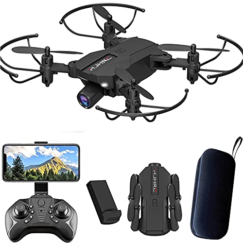Lozenge Small Mini Drone with Camera Drones for Adults Drone for Kids 1080P Drones with Camera Live Video FPV Helicopter Altitude Hold Drone HJ66 Drone (Black, 1 Battey&1080P WiFi Camera)
