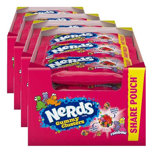 Image of NERDS Gummy Clusters Candy,Rainbow,Crunchy and Gummy,3 oz,(Pack of 48)