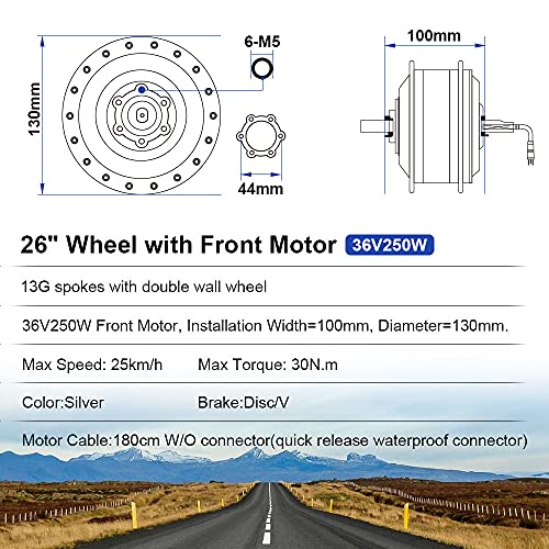Miniatura 3 de Season E-Bike Conversion Kit 36v 250w 26 Front Wheel Hub Motor With Lcd Display In Black For Electric Bicycle