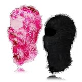 XURIGOX 2 Pcs Distressed Balaclava Ski Mask Knitted Full Face Windproof Winter Premium Cool Ski Mask