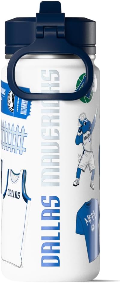 Hydrapeak x NBA Officially Licensed Dallas Mavericks 20 oz Active Water Bottle with Chug Lid and Handle Reusable Stainless Steel Double Wall Insulated Sports Gift for Kids/Adults - Image 2
