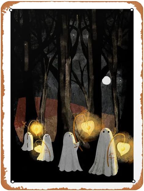 Ghost Parade - Póster de metal para decoración de pared, 12 x 8 pulgadas