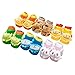 MeGaLuv Cotton Cute 3D Cartoon Anti-Skid Baby Booties Socks Slipper Shoes for Toddlers (Set of 6)