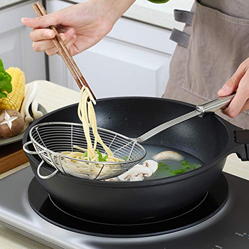 Colher de aço inoxidável para escumadeiras de malha fina da Cabilock, concha de escova de arame para