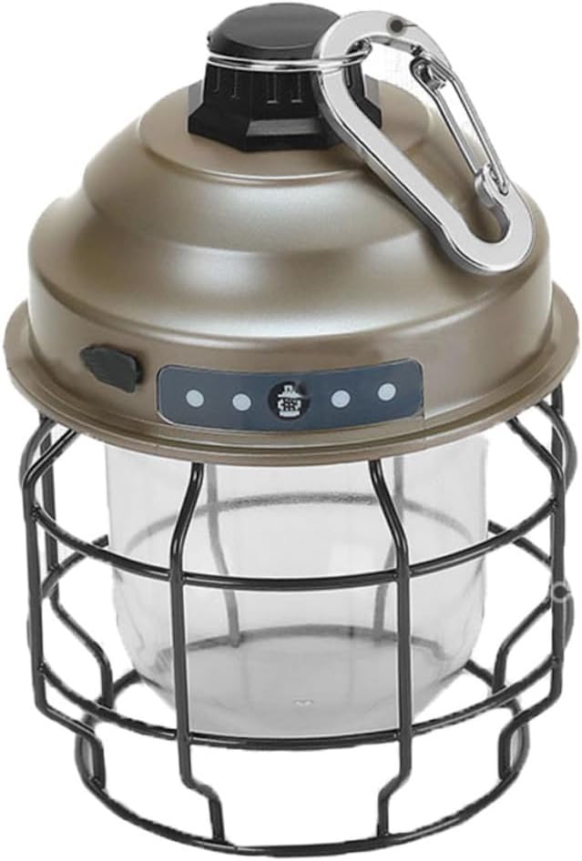 Rechargeable Retro USB Camping Lantern Portable Outdoor Hanging Lamp Wear-Resistant Multipurpose Light with Button Control for Tent Hiking