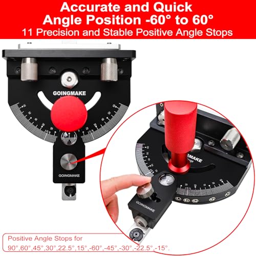 image for GOINGMAKE Table Saw Miter Gauge with Micro Adjustable Flip Stop and Ex