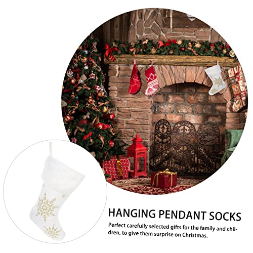 Zerodeko 3 Pecas Meia De Floco De Neve Decoração De Casa Ornamento De Férias Meias De Floco De Neve