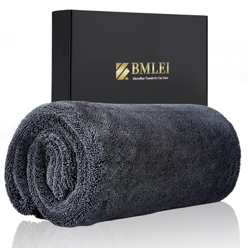 BMLEI Car Drying Towel, 48"x24" Extra Large Twisted-Loop Car Cleaning Towel,1300GSM Super Absorbent, Streak Free Microfiber Cleaning Cloth for Cars, Trucks,Full-Sized SUVs