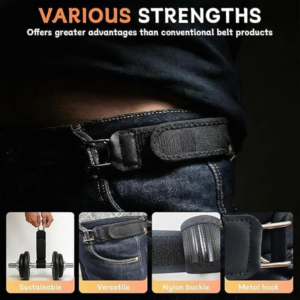 Buckleless Belt Hook, Metal Hook Tactical Elastic Belt, Adjustable Magic Tape No Buckle Edc Band, for Man Women (Black) - 4