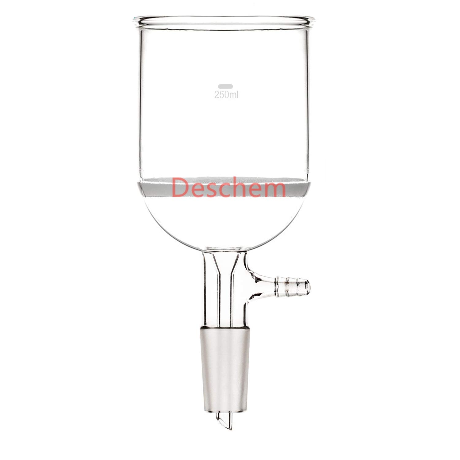 Buchner Entonnoir filtrant 24/40 en verre borosilicaté avec fine frit dentelée sous vide, 250 ml, 5# grossière)