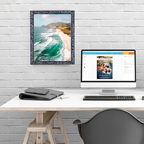 Vinelftage Diamond Picture Frames Set Of 2 Crystal Glitter Diamond Mirror Picture Frame, 8X10 Metal Glass Wall Photo Frames For Wall Or Desktop Display(Black) #TOP3