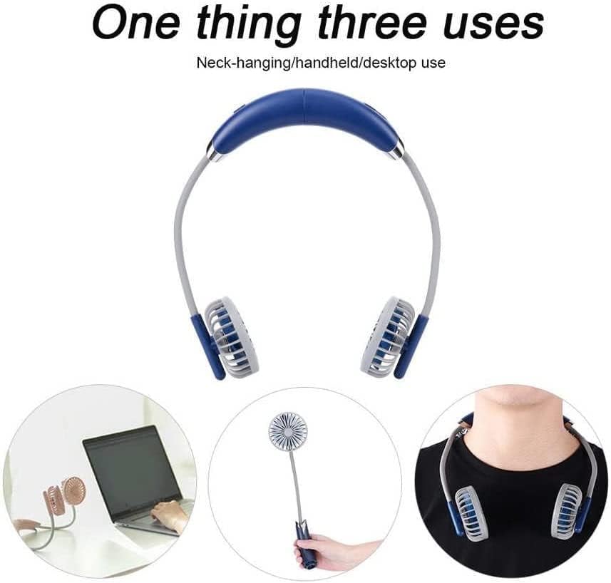 Portable Mini Hanging Neck Sports Fan Hands Free USB Rechargeable Cooling Fan for Outdoor Camping Air Cooler