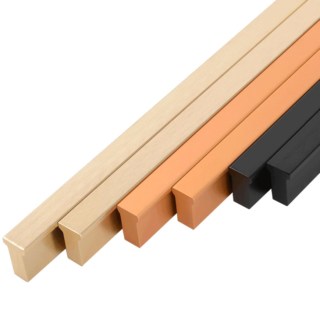 4 maniglie per mobili, maniglie in lega di alluminio, 600 mm, per armadio, porta, cassetti, colore nero