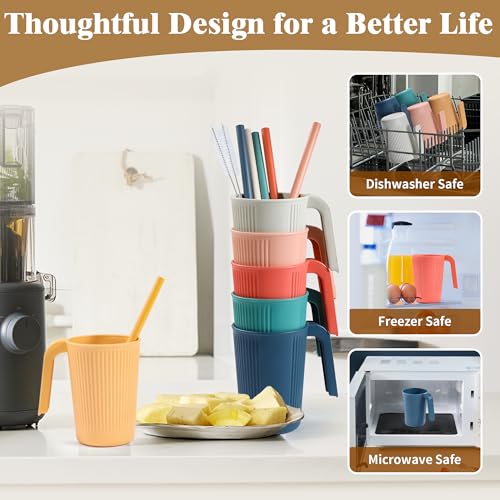 Set de 6 mugs de fibra de trigo, 12 onzas, coloridos miniatura 5
