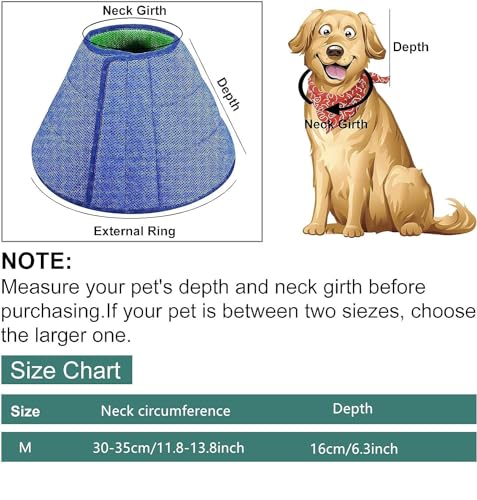 Voarge Dog Cone Collar After Surgery, Breathable Mesh Pet Recovery Collar Adjustable E-Collar, After Surgery and Injuries - Image 2