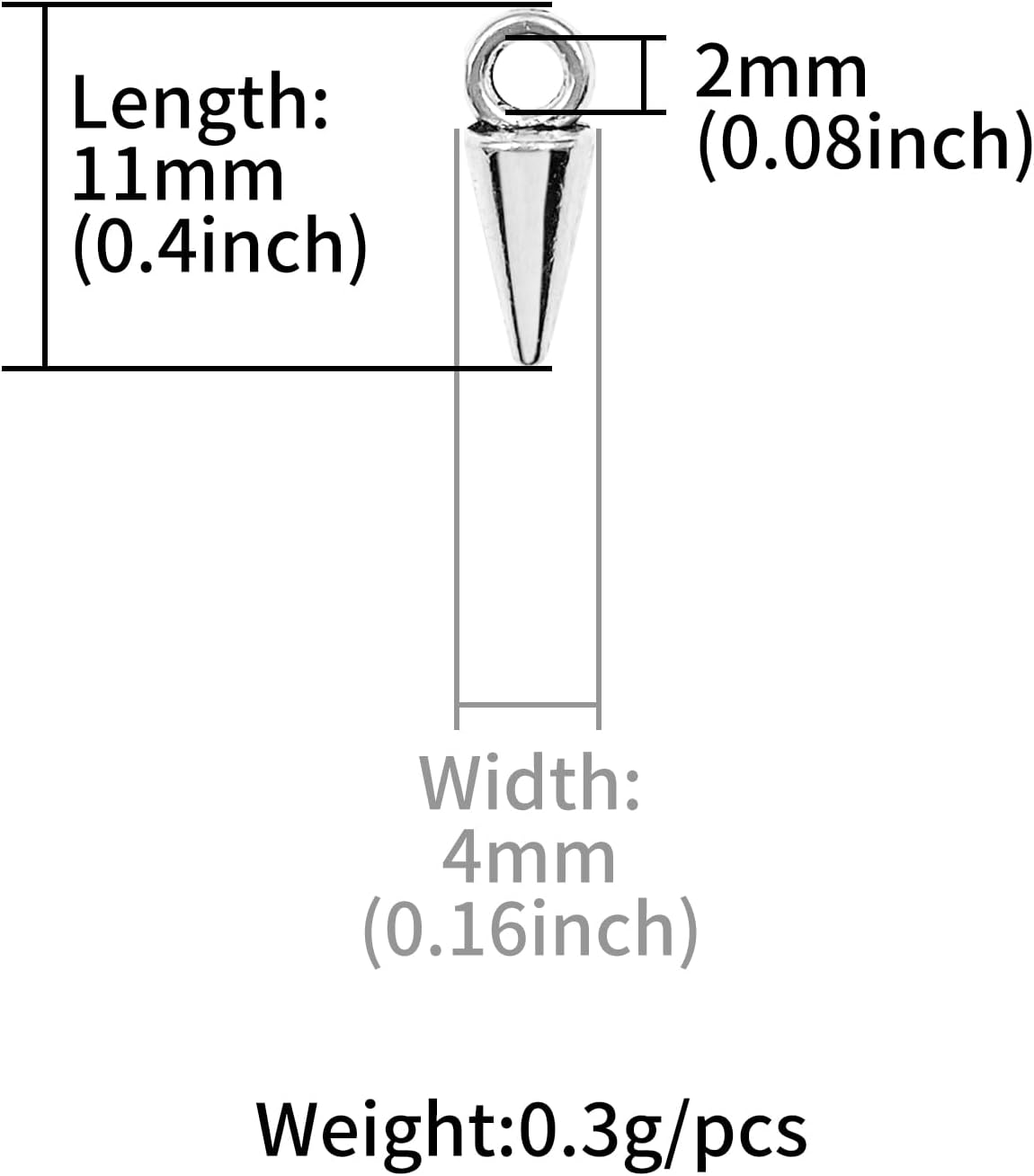 Gothic Spike Beads Skull Charms Silver Plated Alloy Rock Goth Cone Pendants Bulk for Jewellery Making DIY Craft Bracelet Necklace Earring - Image 5