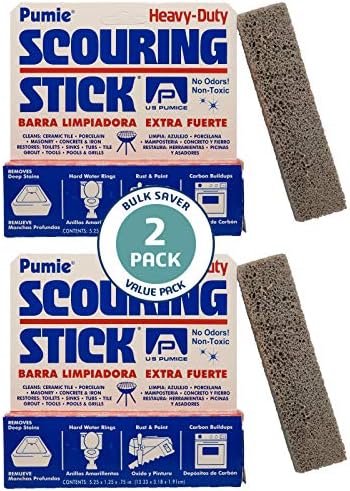 U.S. Pumice Pumie Scouring Stick, Heavy Duty Extra Strong Pumice Cleaning Bar (2 Pack)