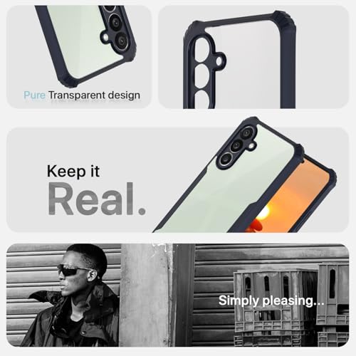 Image of Pikkme Back Cover for Samsung Galaxy M36 5G | Ultra Hyrbid | Full Camera Protection | Raised Edge | Crystal Clear Transparent Bumper Case (Blue)