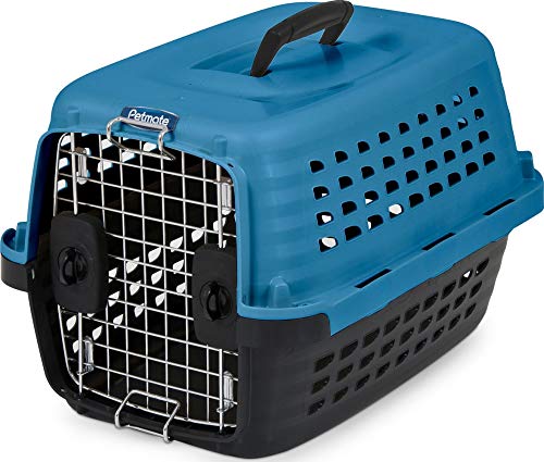 Petmate Compass Fashion Kennel, Island Blue/Black, 19", for Dogs Up to 10 Lbs.